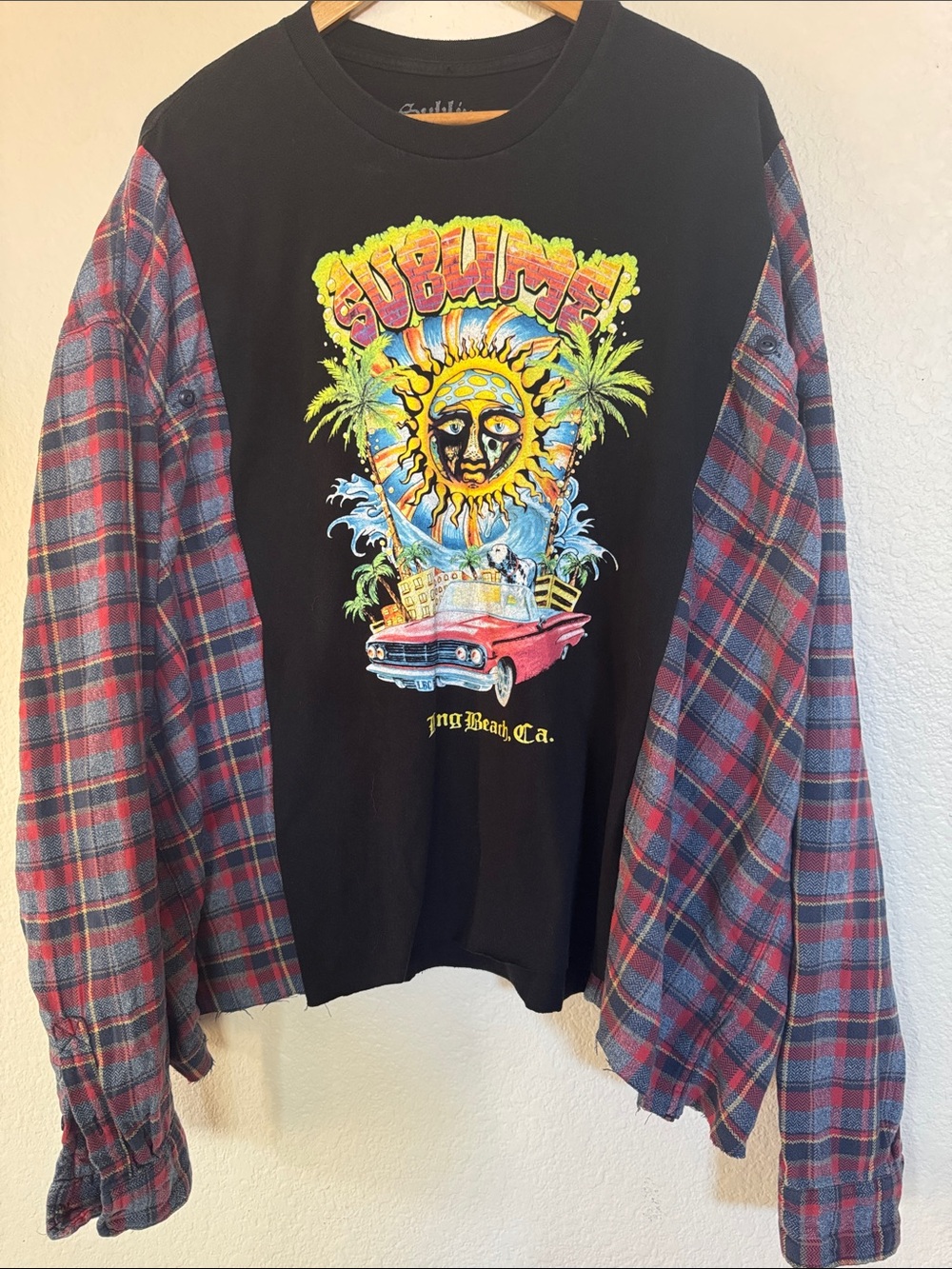Hand made Graphic tee Flannel-Style Long Sleeve Sublime Shirt